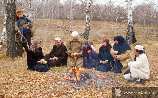 На привале