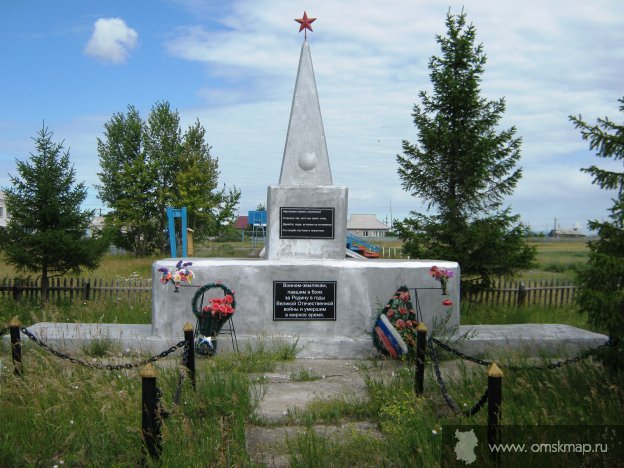 Памятник погибшим односельчанам. Установлен на территории  ПТУ-18